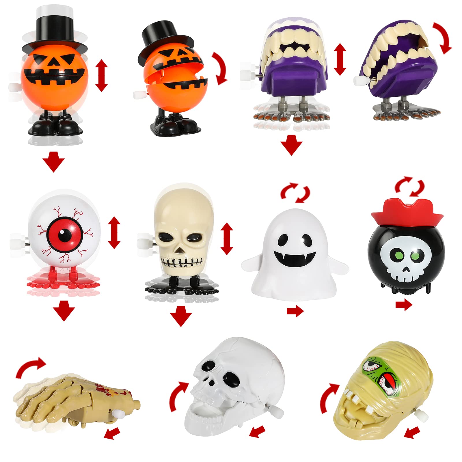 Max Fun wind-up pumpkin toy, vibrant colors for Halloween decor and play