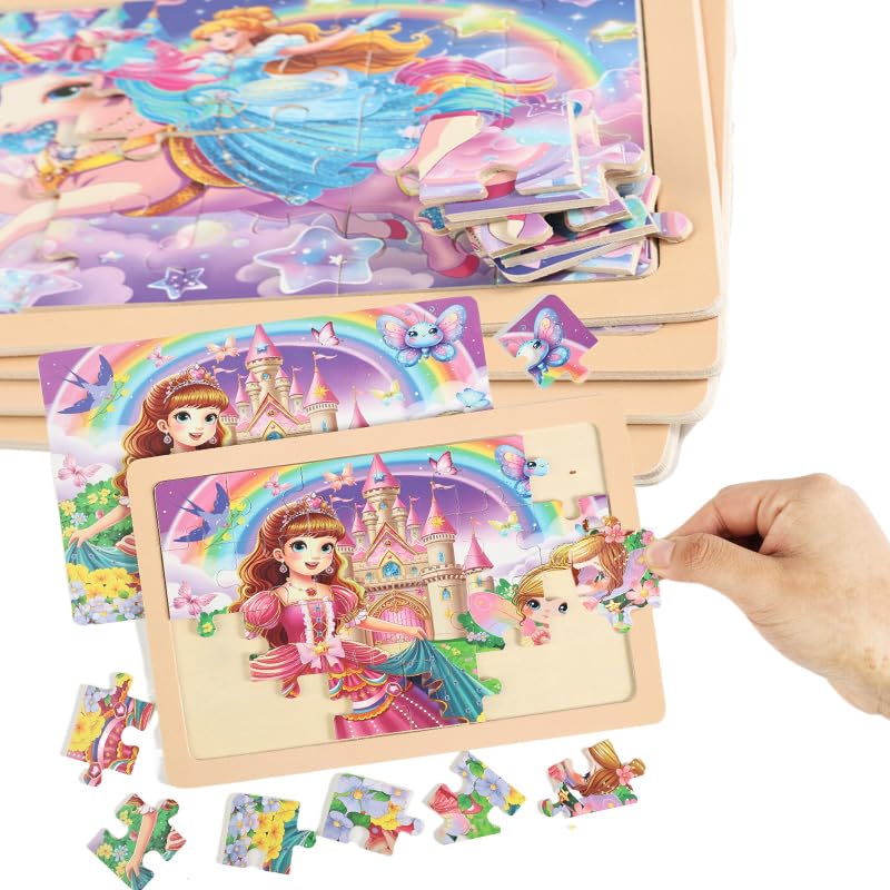 MAX JHQIQU jWooden Puzzle fairy: vibrant colors spark imagination during play.