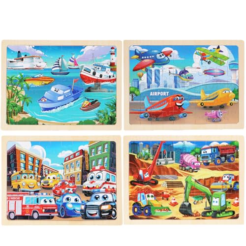 MAX JHQIQU wooden puzzle airplane—colorful pieces spark imagination during learning.
