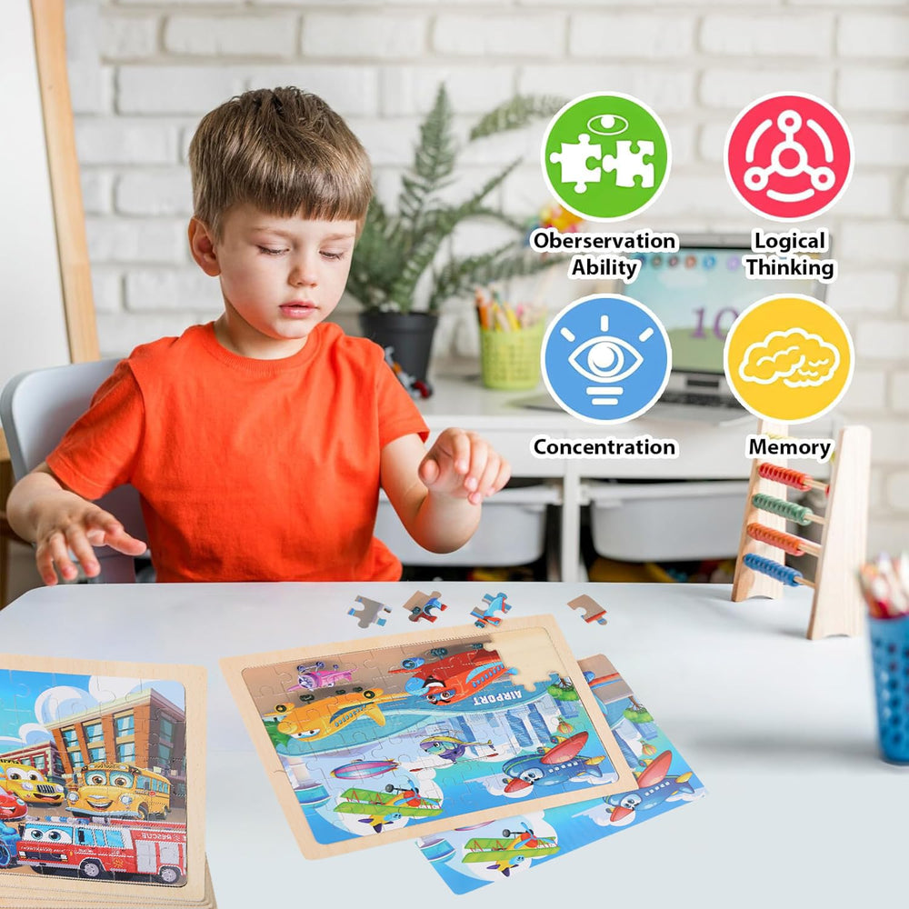 MAX JHQIQU wooden puzzle pieces—durable finish withstands repeated use.