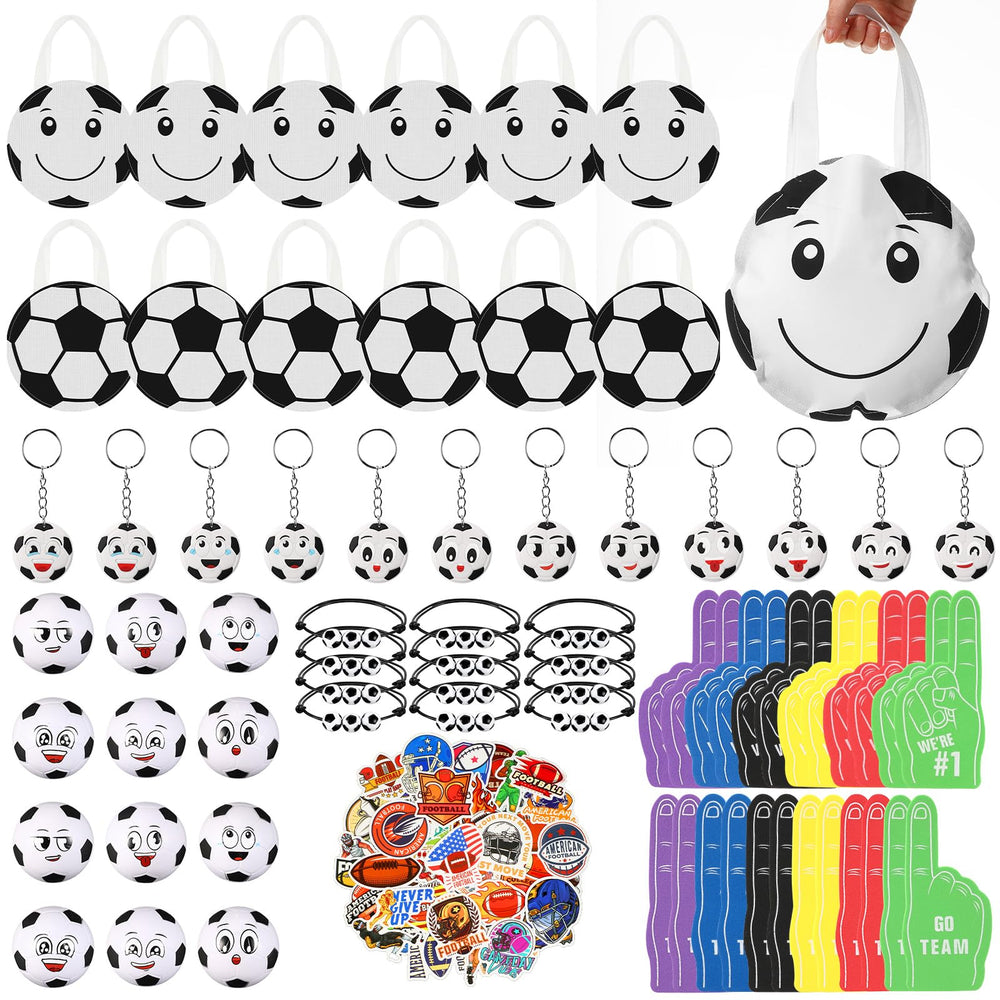 Maxdot soccer party gift bags with vibrant football motifs for party favors