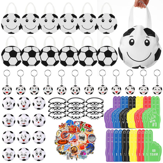 Maxdot soccer party gift bags with vibrant football motifs for party favors
