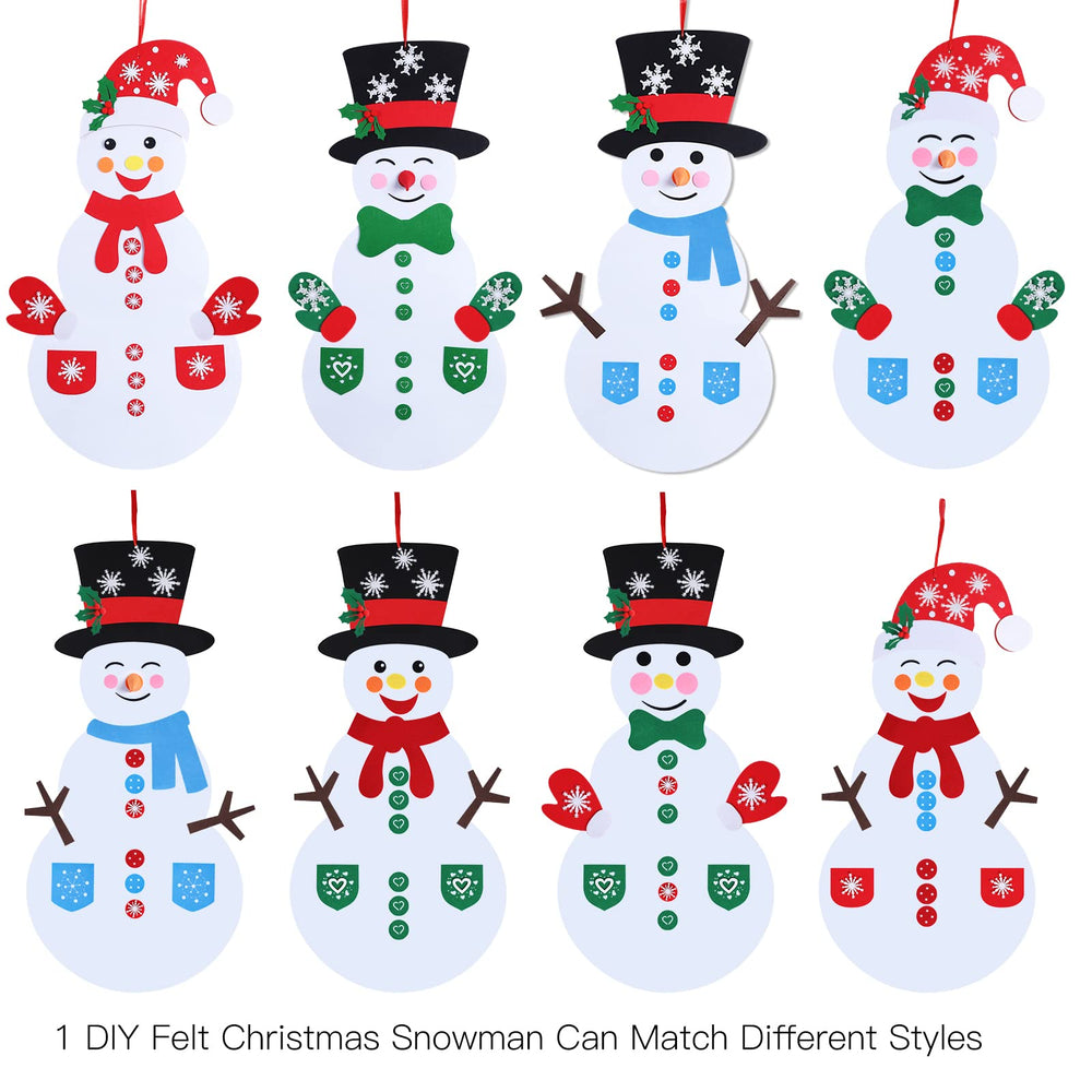 Max Fun 58-piece felt snowman ornaments close view for creative crafting