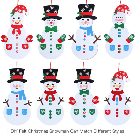 Max Fun 58-piece felt snowman ornaments close view for creative crafting