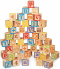 Maxim Deluxe wooden blocks show alphabet letters for early reading and word-picture learning.
