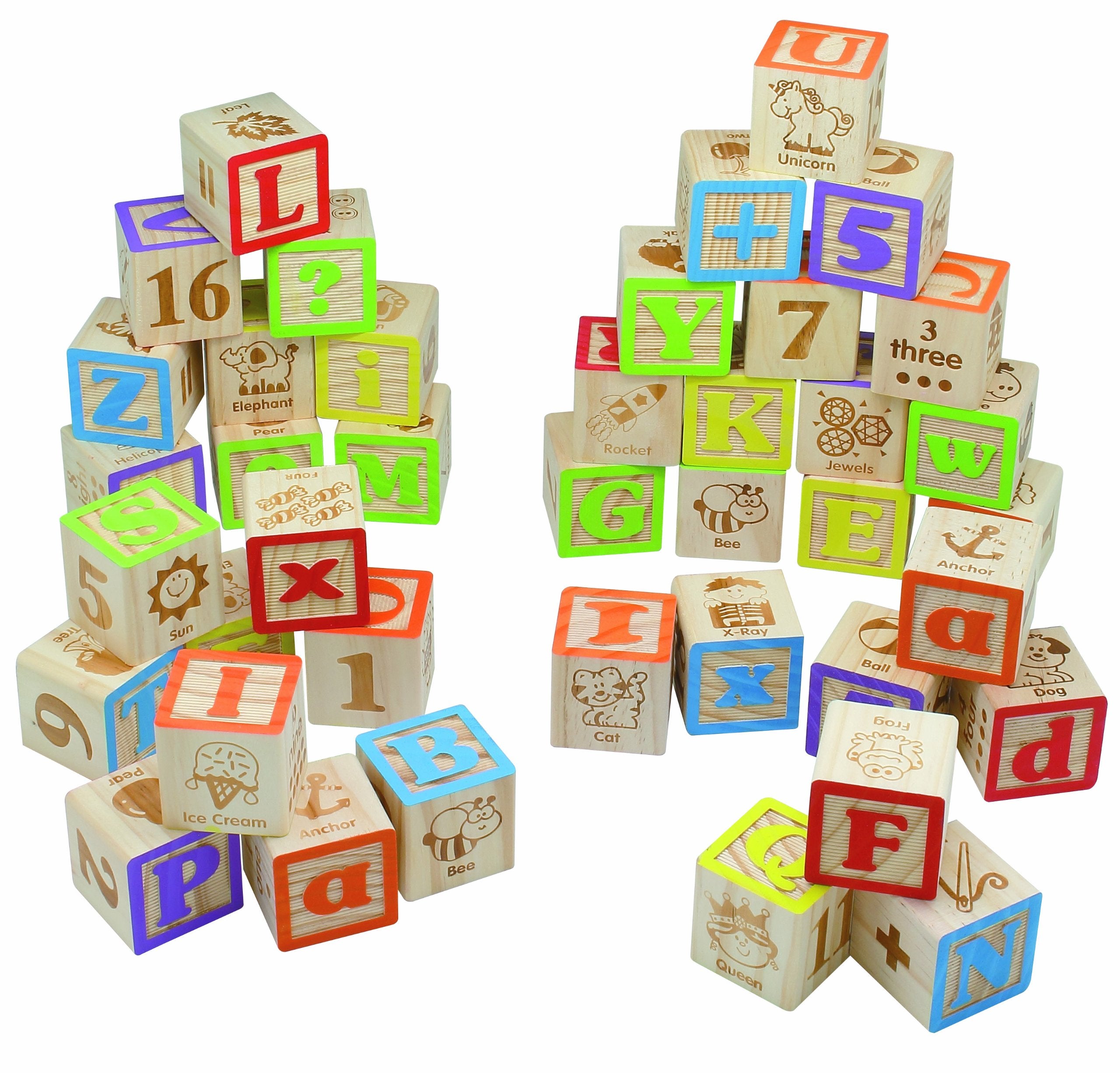 Maxim Deluxe wooden blocks with counting numbers for basic math practice.
