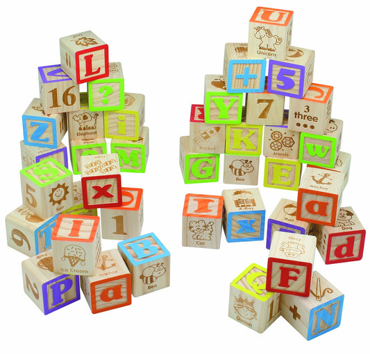 Maxim Deluxe wooden blocks with counting numbers for basic math practice.