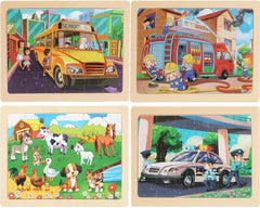 MAX JHQIQU airplane wooden puzzle 24pc encourages focus and sequential planning.