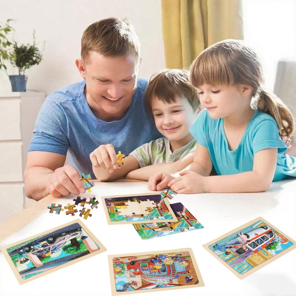 MAX JHQIQU car wooden puzzle 24pc sparks imagination during playtime.