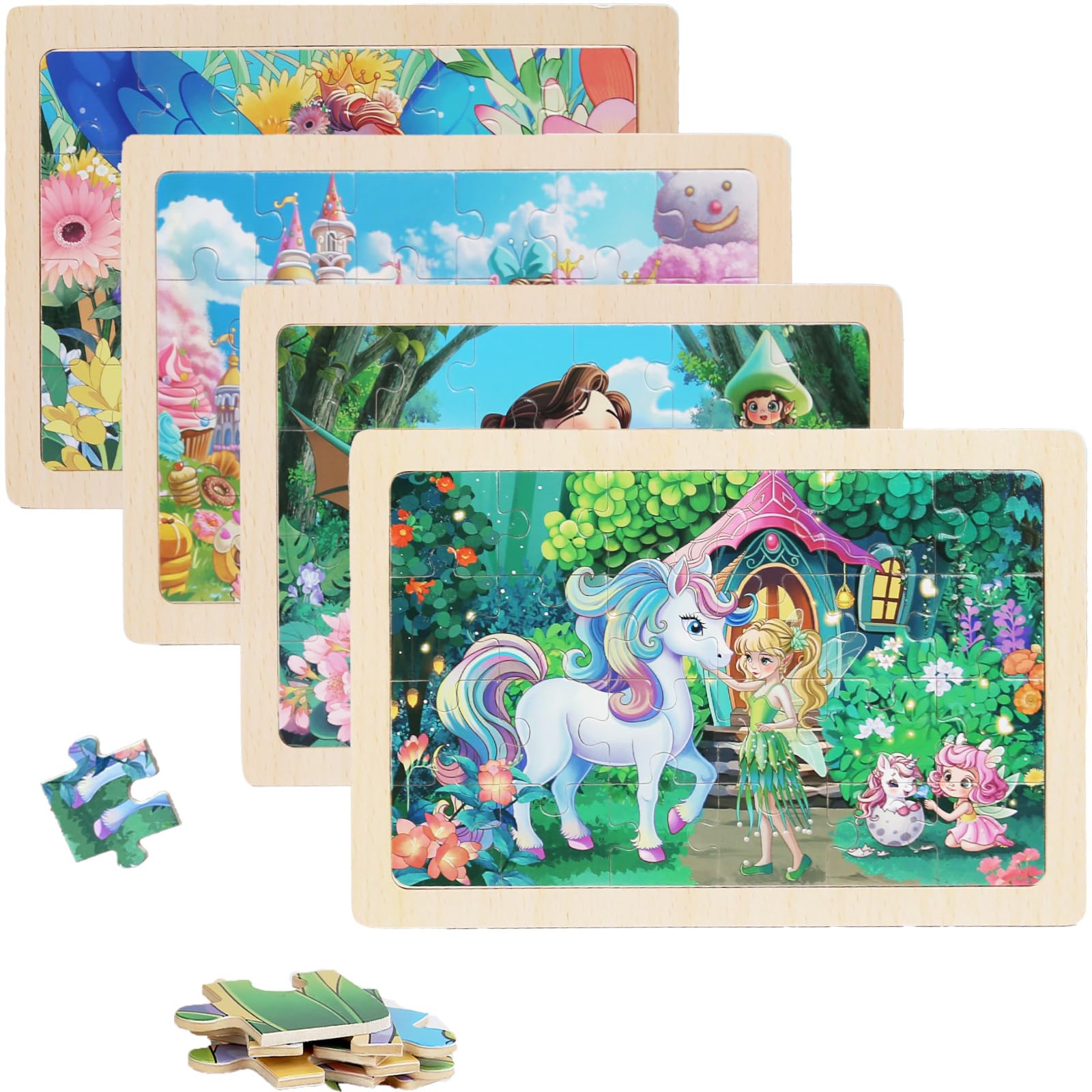 MAX JHQIQU castle wooden puzzle for kids, promotes problem-solving during play