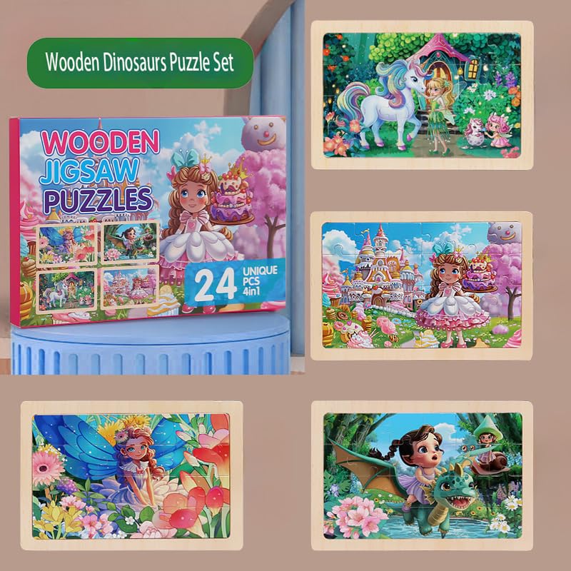 MAX JHQIQU mermaid princess wooden puzzle boosts spatial thinking during assembly