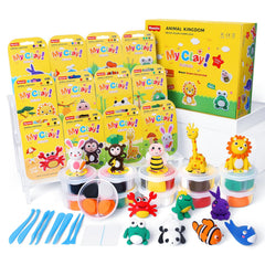 Maxsolve air dry clay 12 animals kit in packaging for imaginative play.
