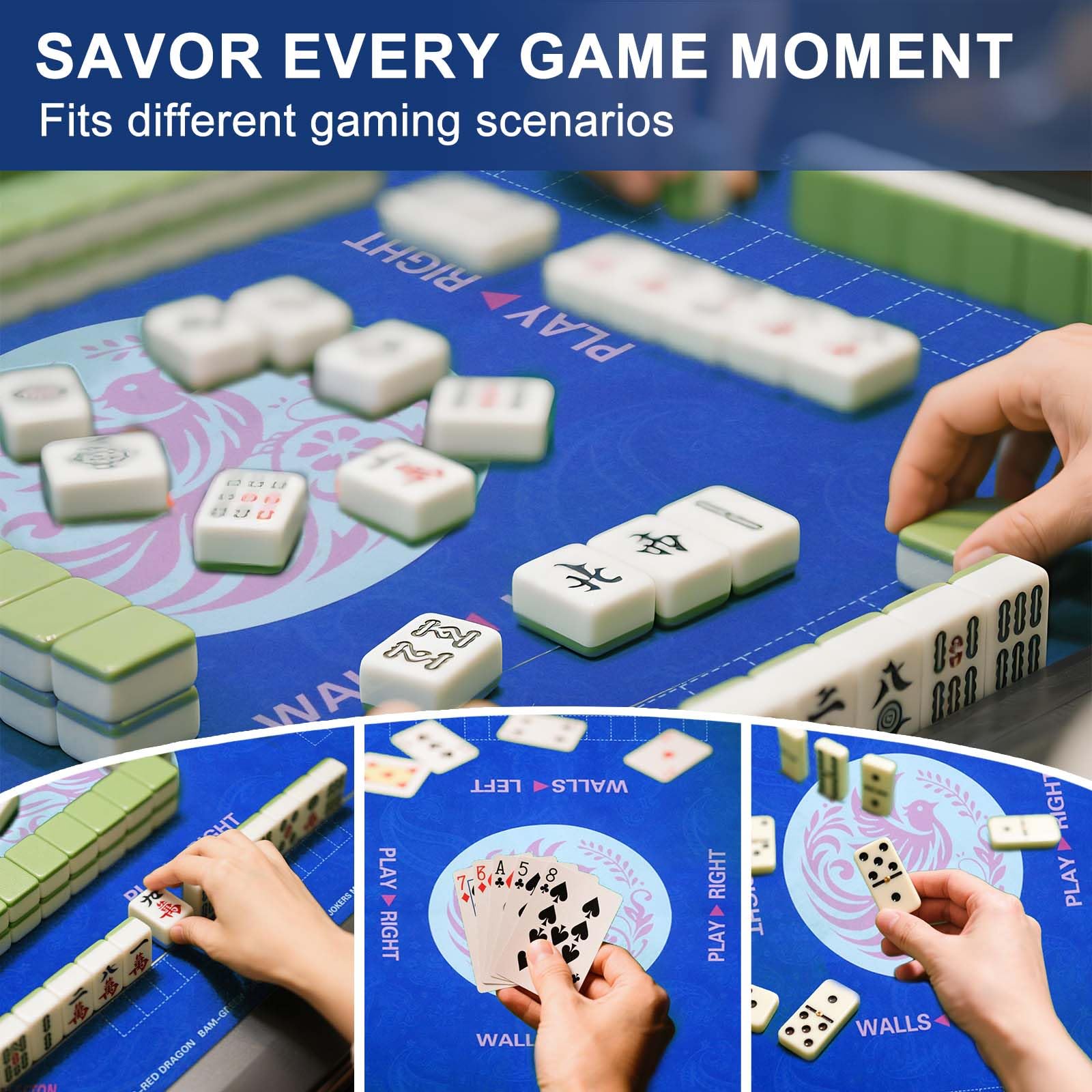 Maxsolve Mahjong Mat printed rules aid beginner players without overwhelming the table.