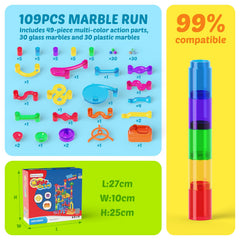 MaxTronic marble maze assembly demonstrates modular parts for creative setup