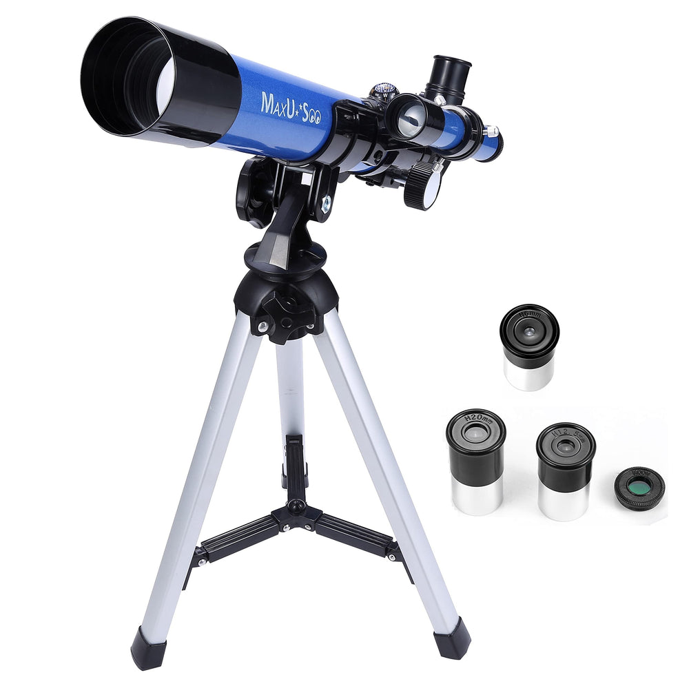 MaxUSee Kids Telescope front view showing beginner-friendly optics and sturdy build