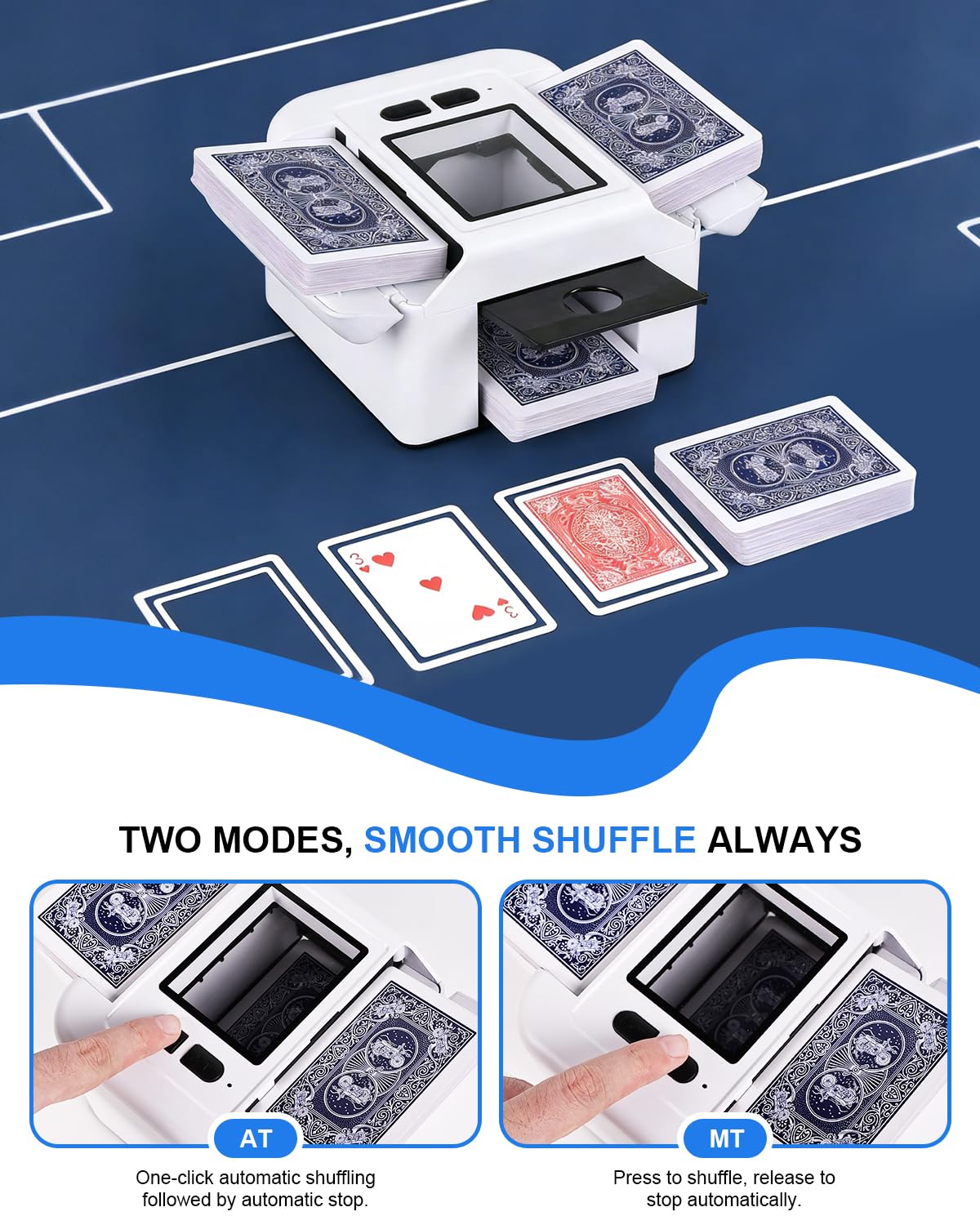MAXVINI M2 control panel showing auto and manual modes for quick shuffling.