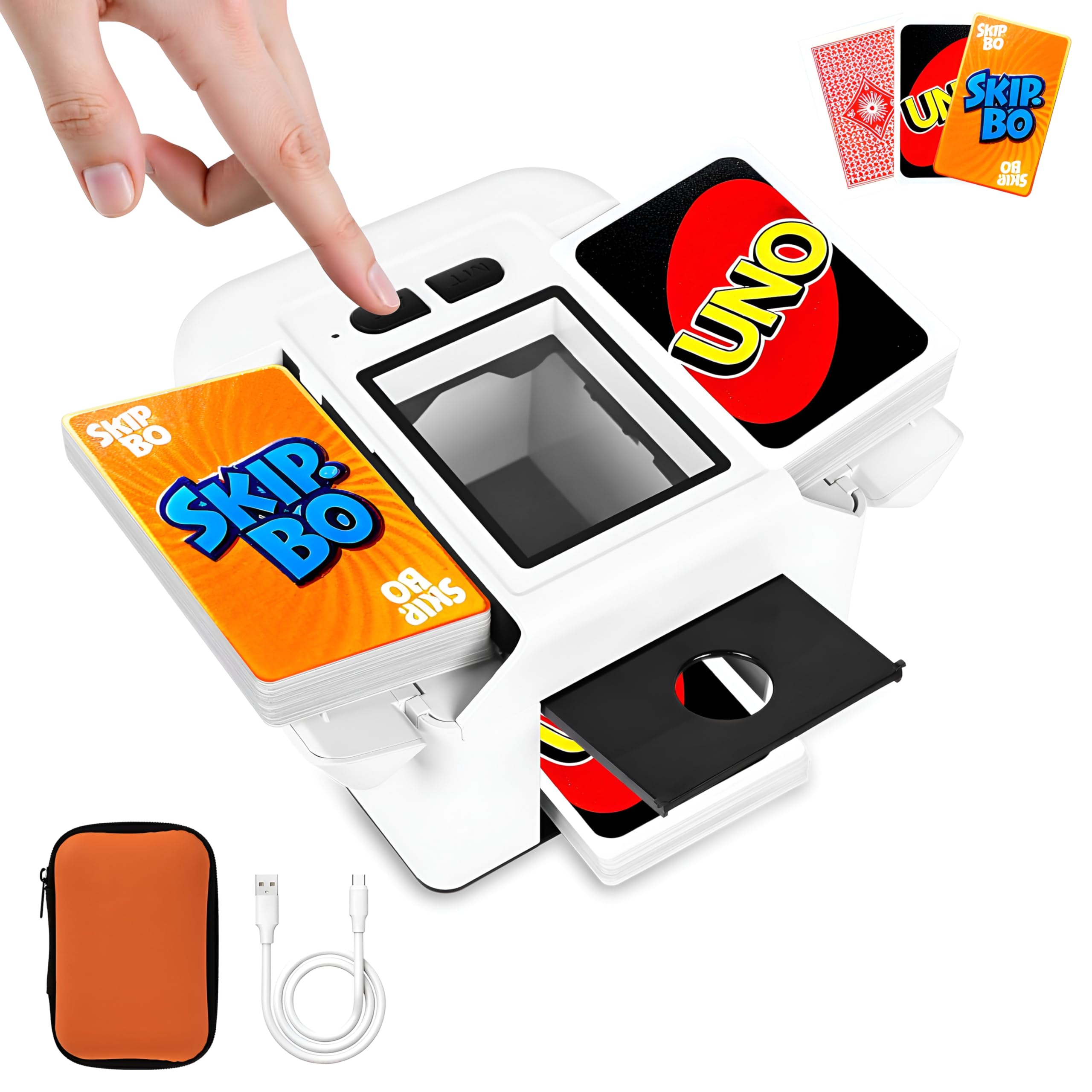 MAXVINI M2 automatic shuffler with foldable design for easy storage and travel.