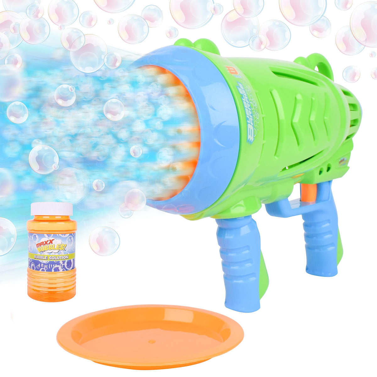 Maxx Bubbles Bubble Barrage dip tray ready for outdoor fun