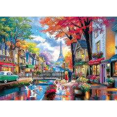 MAXZN Eiffel Tower Street View puzzle image shows Paris scenes for immersive puzzling