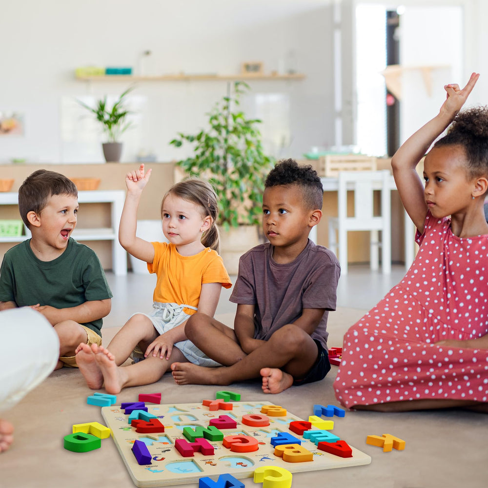 MAYAPHILOS cognitive-boost ABC puzzle promotes memory and word association through play.
