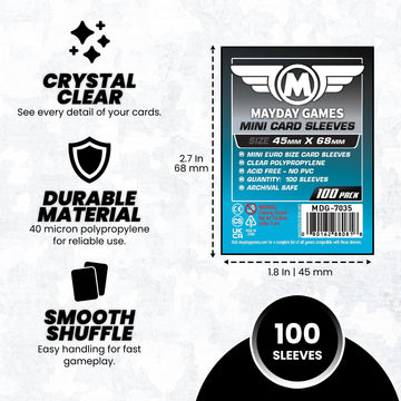 Mayday Games mini card sleeve speeds up setup by organizing cards.