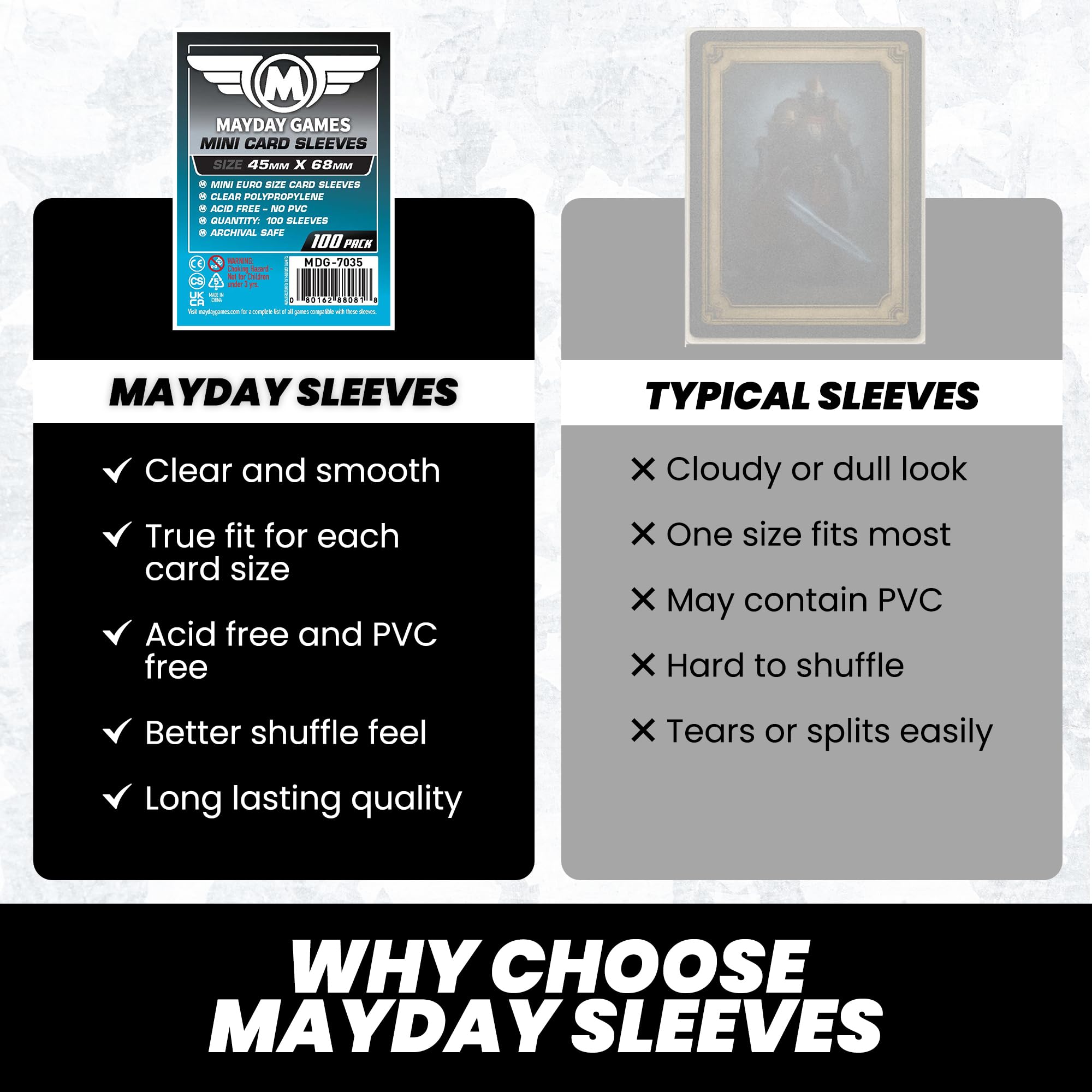 Mayday Games mini card sleeve keeps game-night tidy and organized.