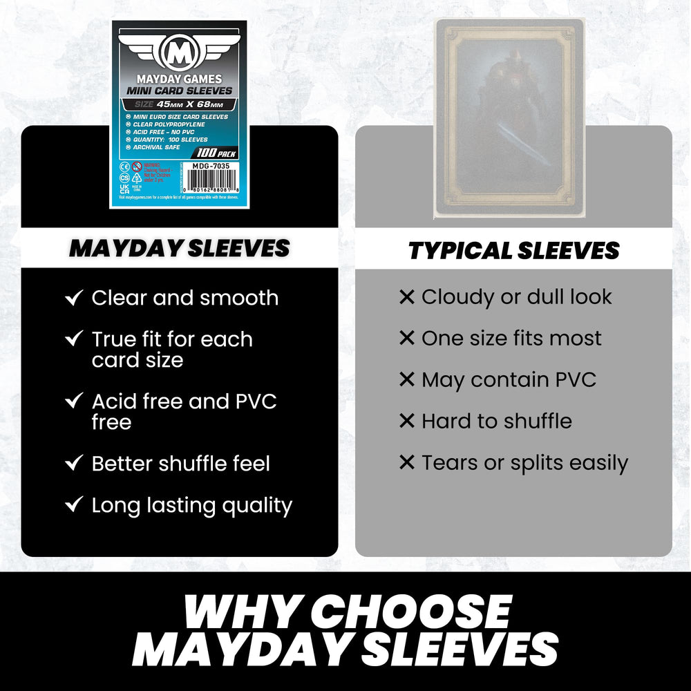 Mayday Games mini card sleeve keeps game-night tidy and organized.