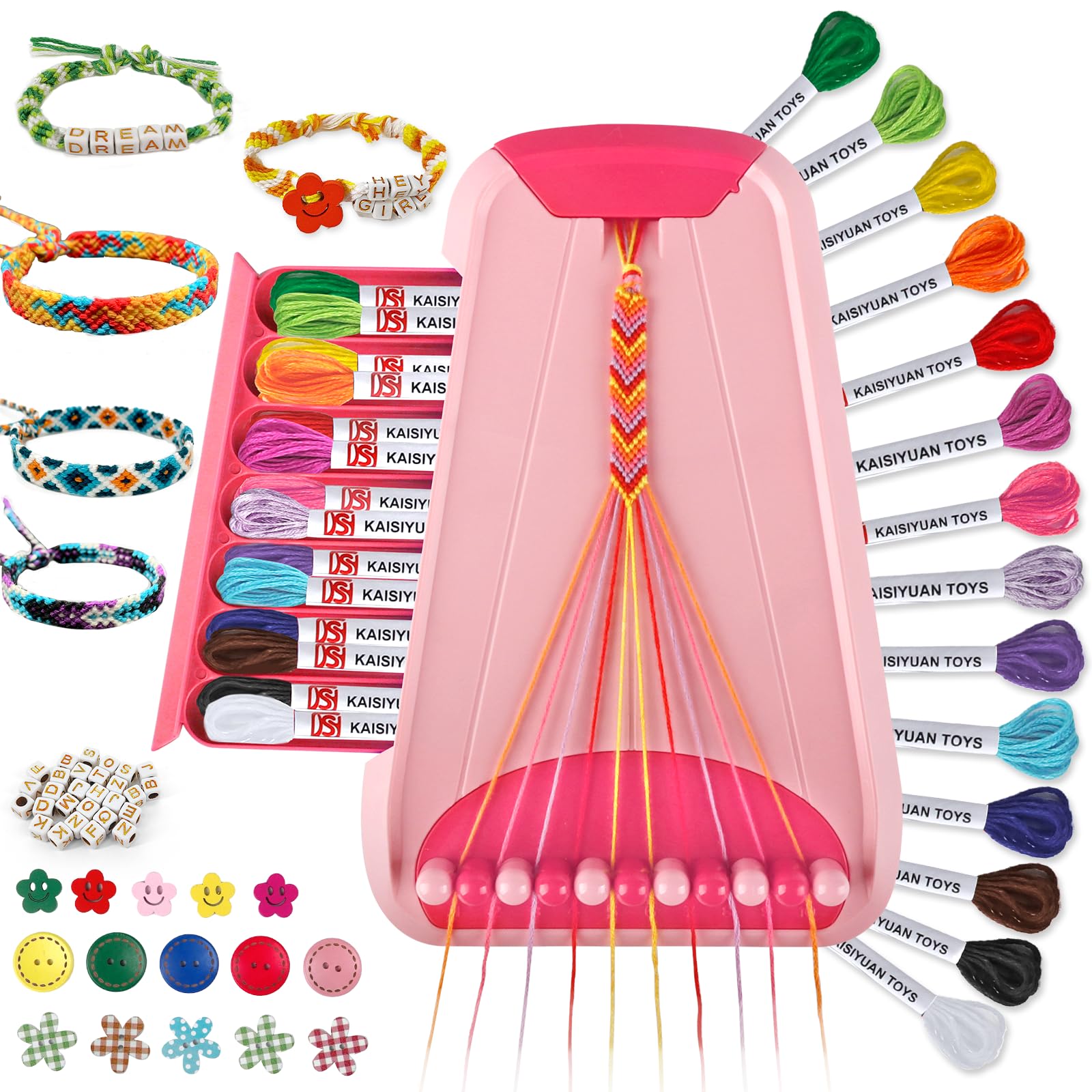 Maynacs bracelet kit thread collection in 14 vibrant colors for bright designs.
