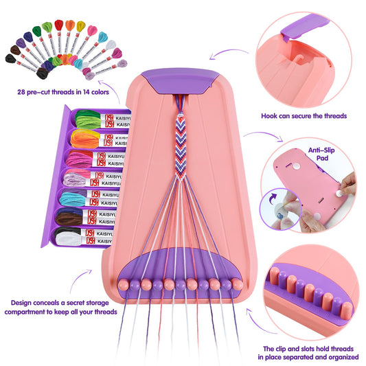 Maynacs bracelet-maker with threads storage, organized crafting space for kids