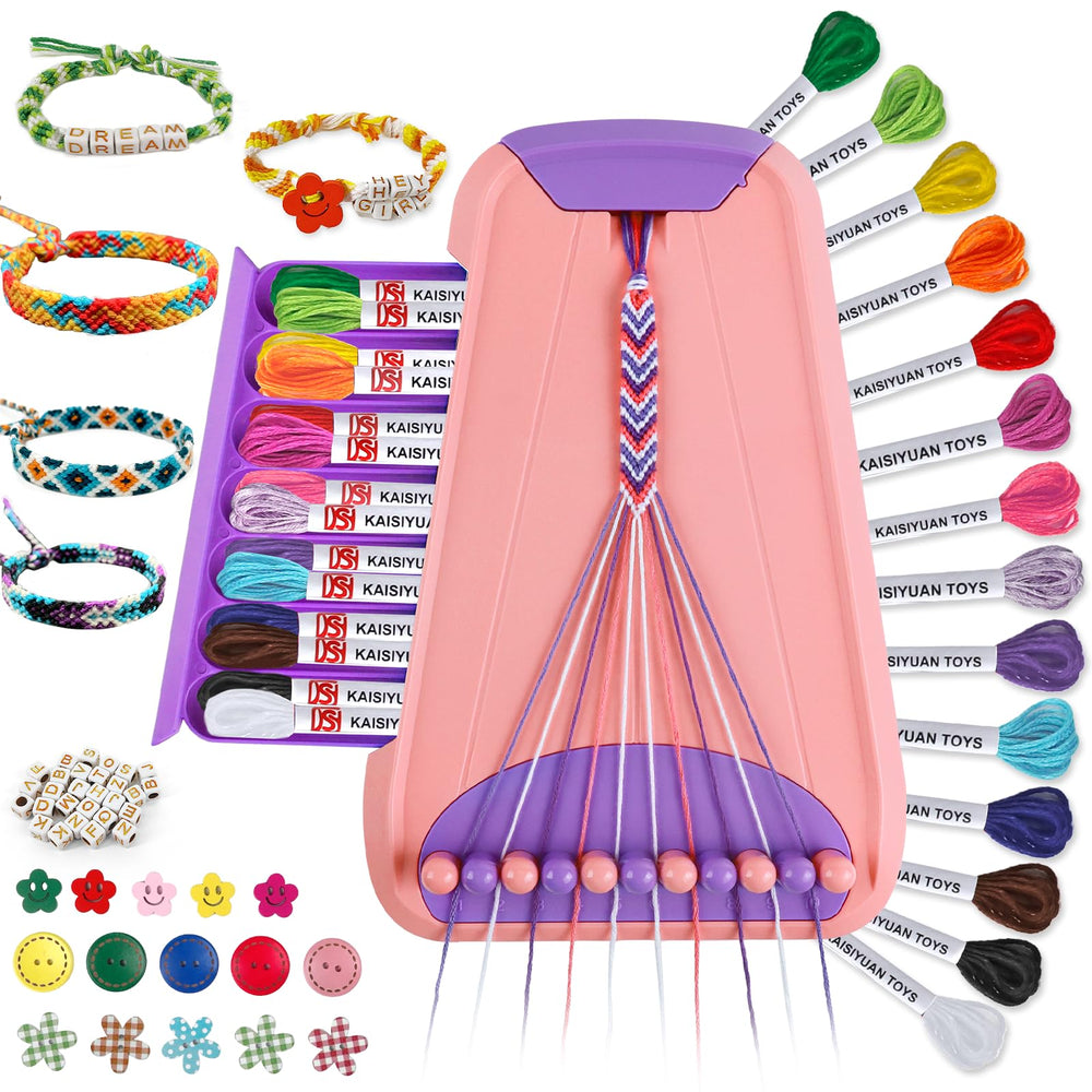 Maynacs friendship bracelet kit front view, complete creative set for kids