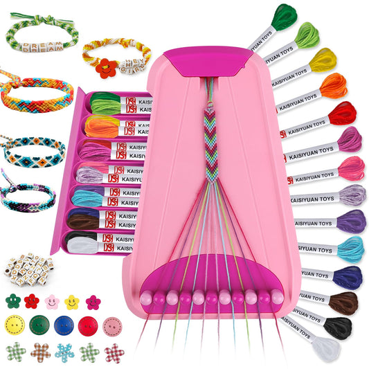Maynacs friendship bracelet maker pink kit helps kids craft stylish bracelets