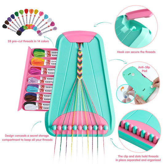 Maynacs thread collection in 14 colors enables easy bracelet designs.