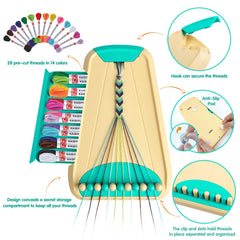 Maynacs thread bundles with 28 colors enable vibrant bracelet designs.