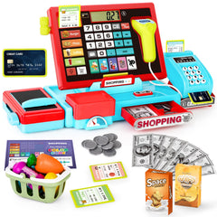 Maysida 52PCS toy cash register front view for imaginative store play and counting