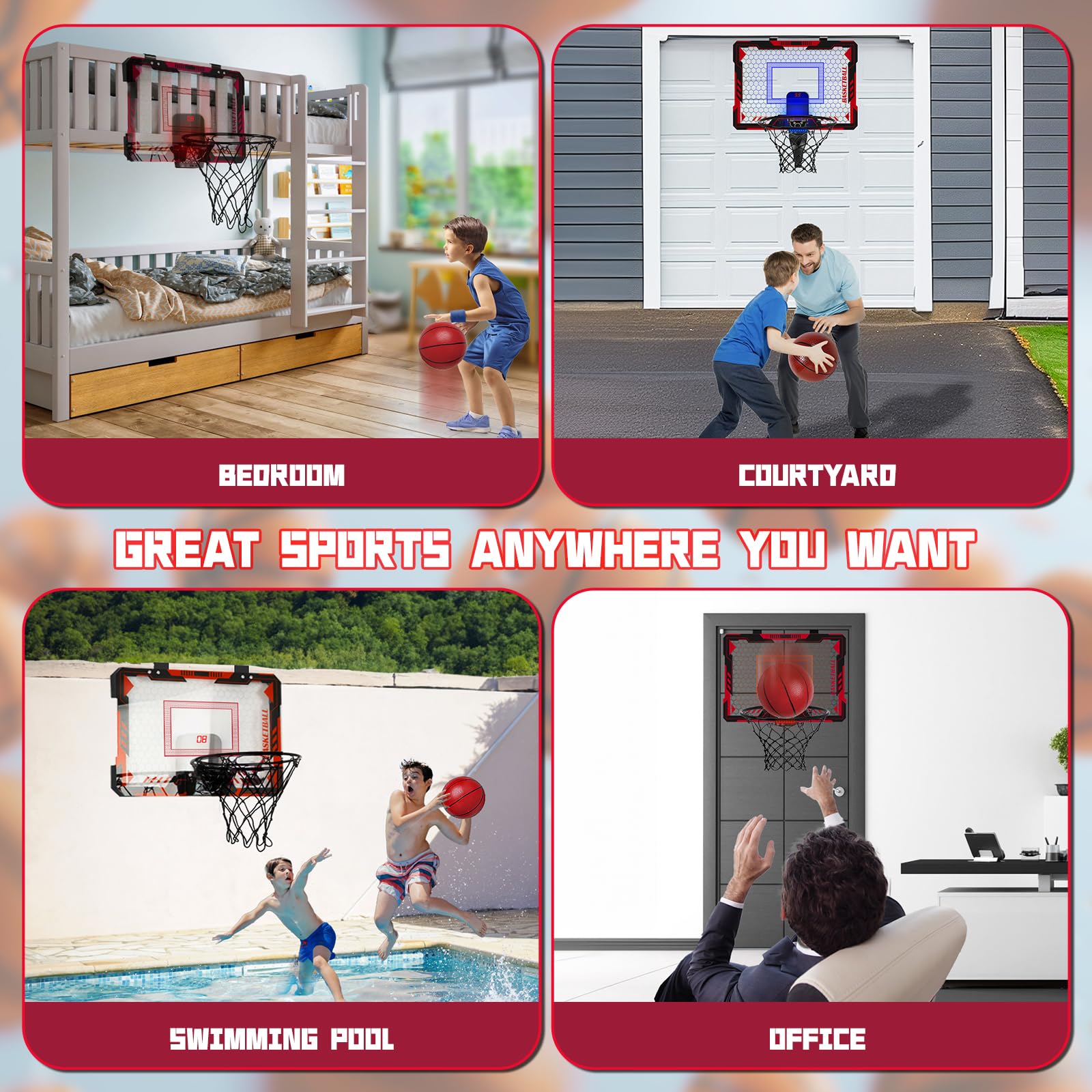 Maysida durable backboard with sponge padding reduces noise and protects walls.