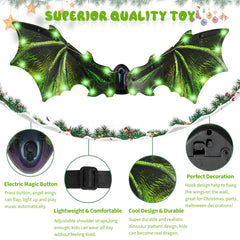 Maysida dinosaur wings with LED light and music for night-time dress-up.