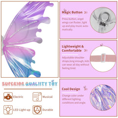 Maysida fairy wings as a bright party costume accessory for celebrations.