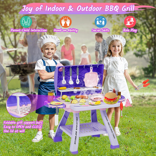 Maysida BBQ playset with sound and LED lights enhances realistic pretend meals.