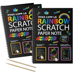 MBJRFU I&Art rainbow scratch art books reveal vibrant colors during playful doodling