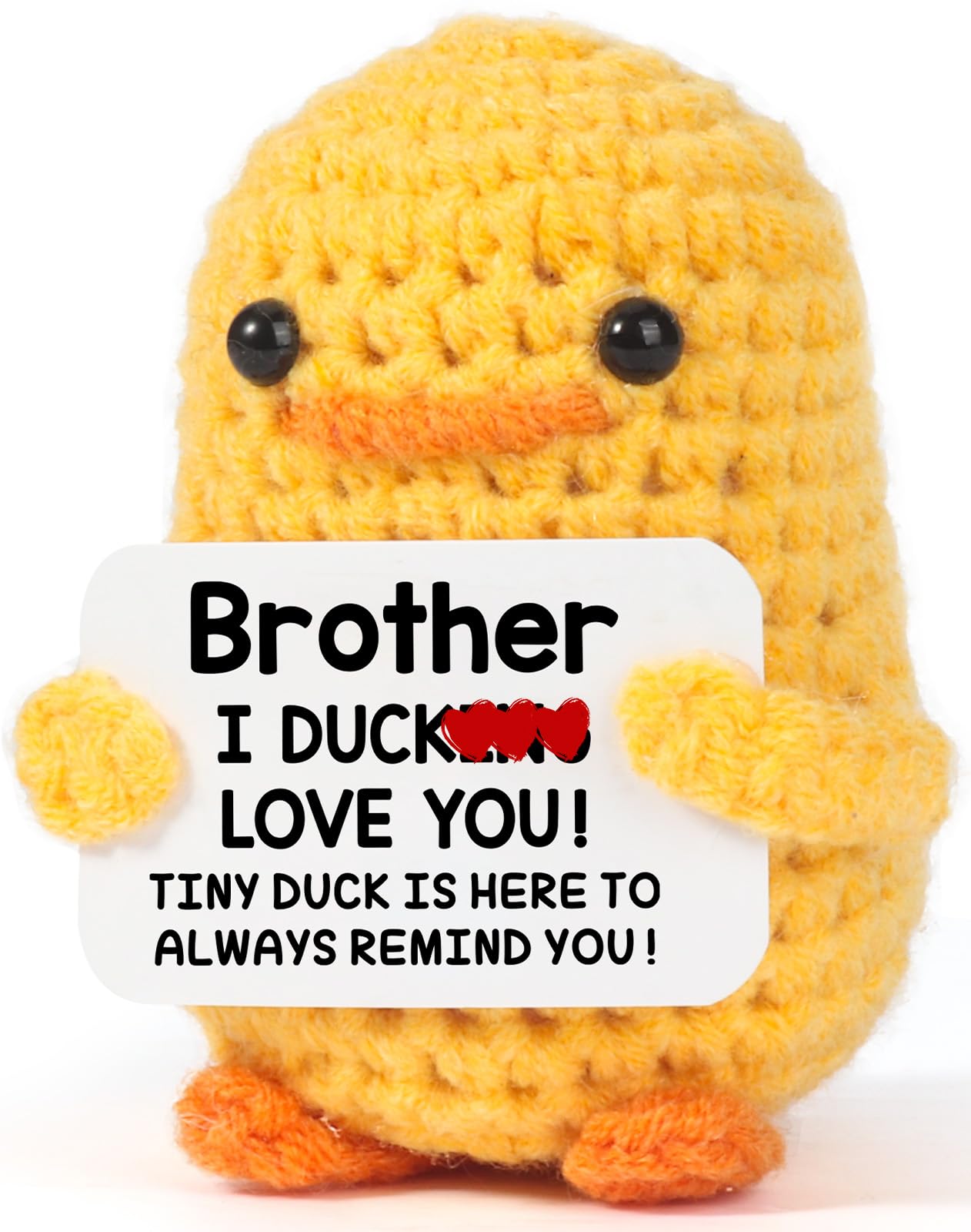 MBL crochet duck gift for brother, a cute birthday keepsake on desk or shelf