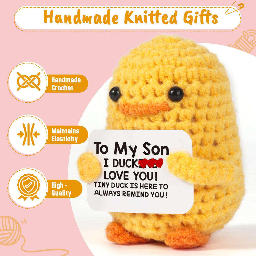 MBL crochet duck inspirational memento cheers college students on tough days