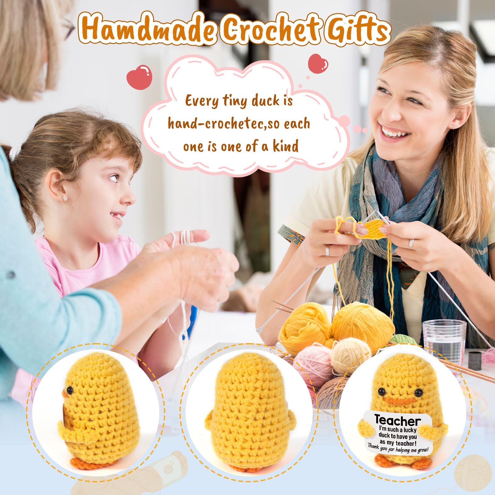 MBL handmade crochet duck for desk decor and gifts