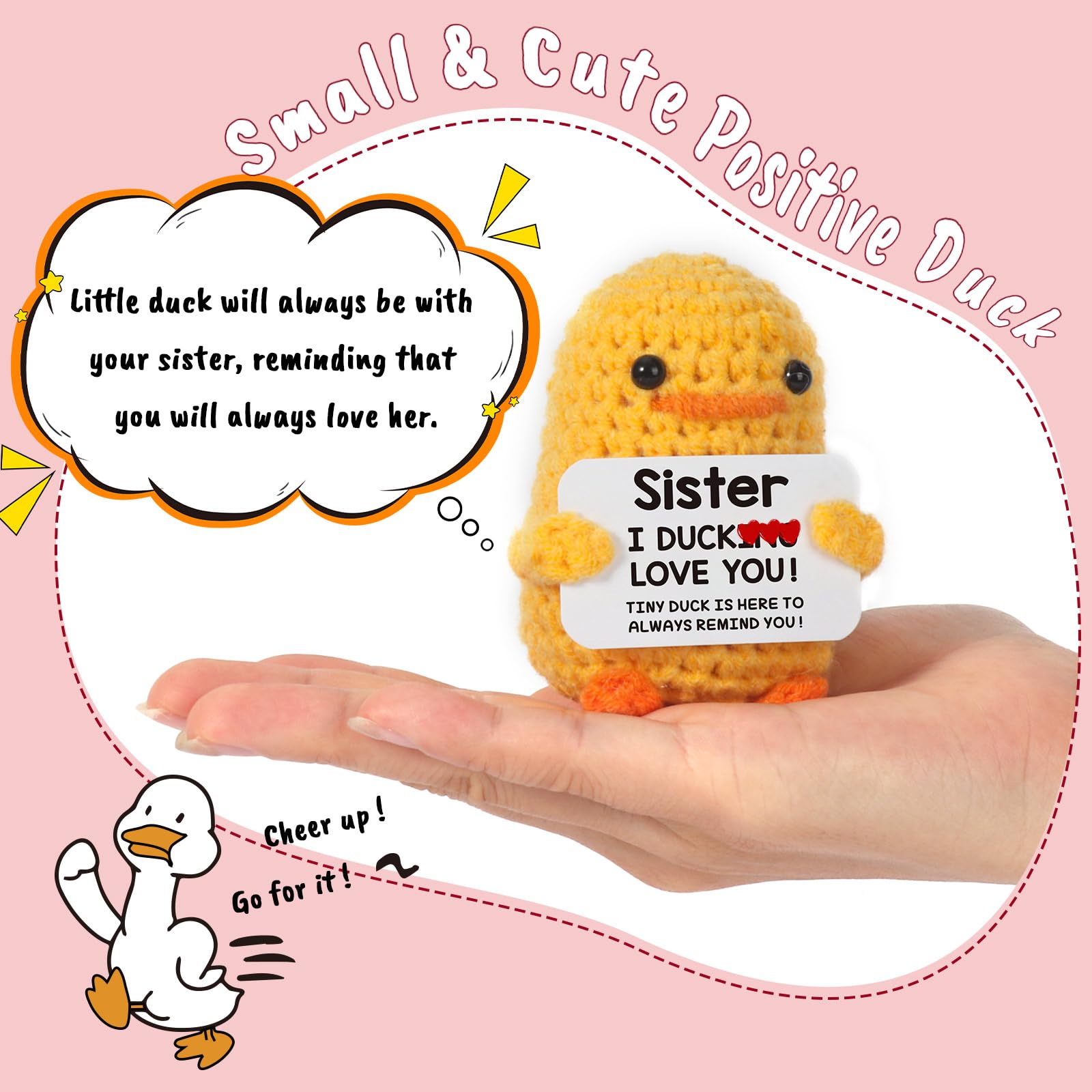 MBL cute desk companion crochet duck on a workspace for smiles
