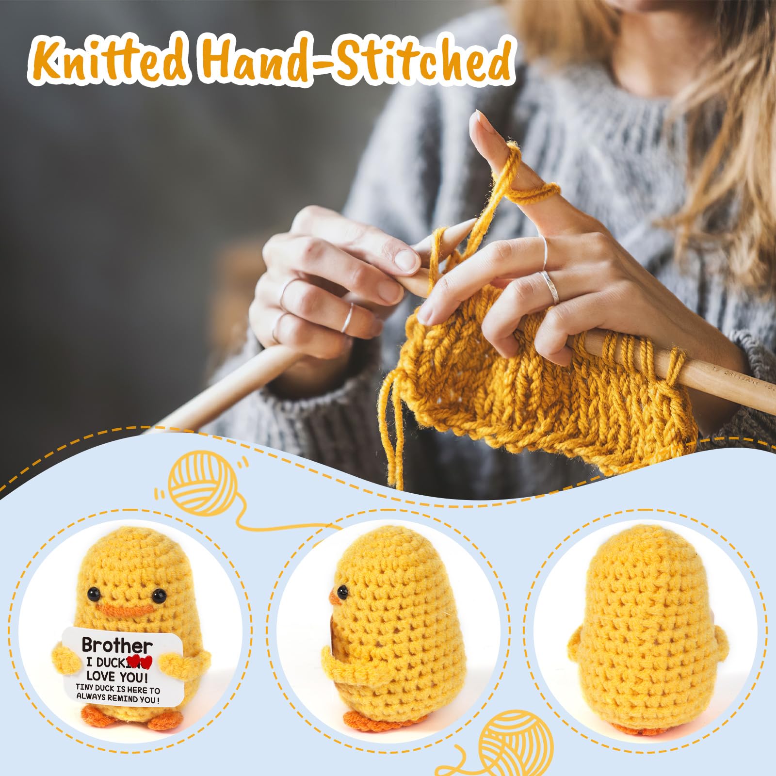MBL small knitted duck decor suitable for shelves