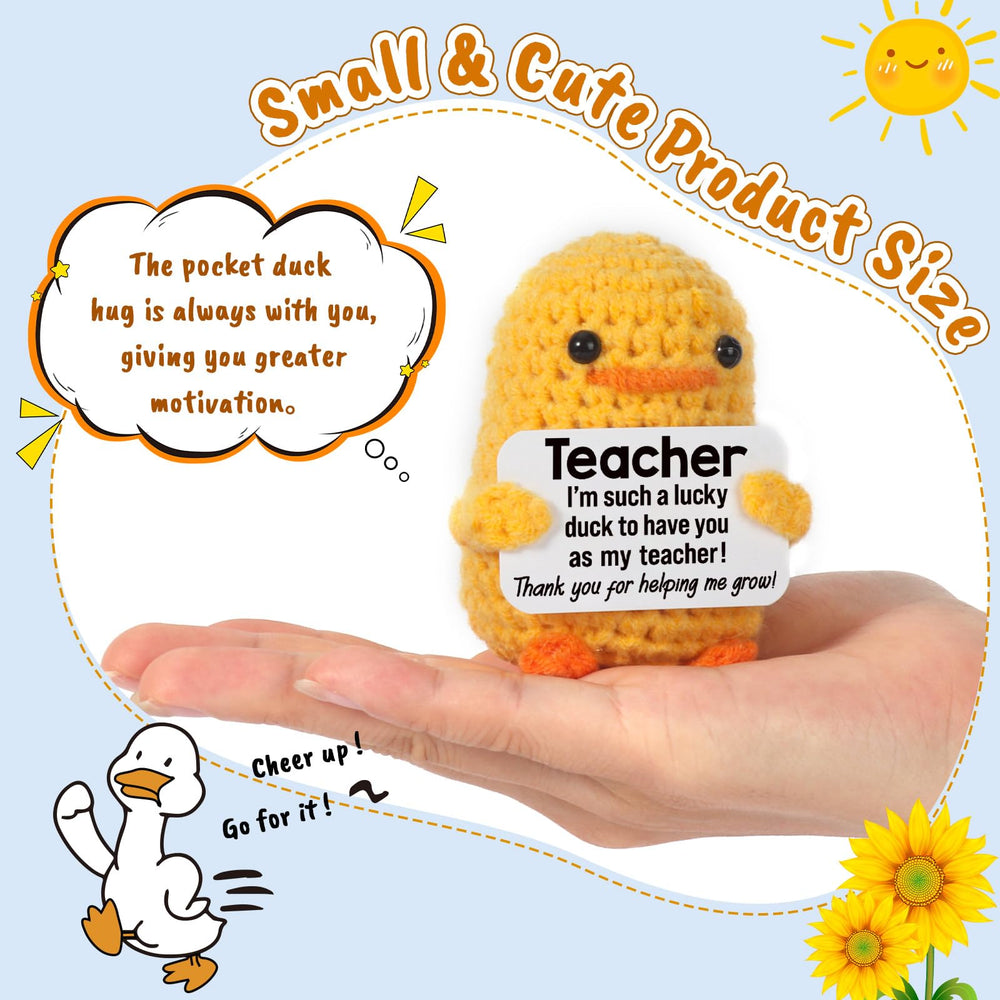 MBL crochet duck note included, heartfelt teacher gift