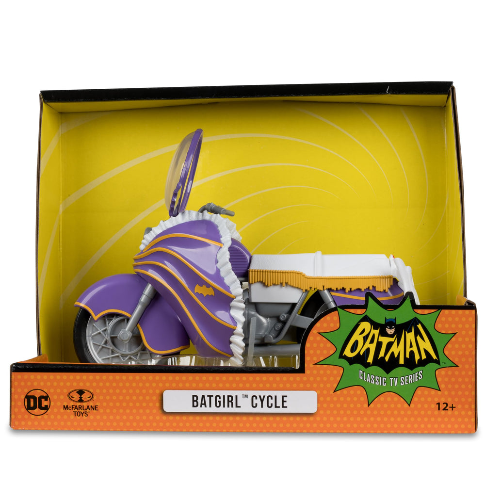 McFarlane DC Retro Batgirl Cycle vintage Batman aesthetic on shelf