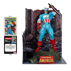 Captain America and Spider-Man collaboration scene within a dynamic diorama.