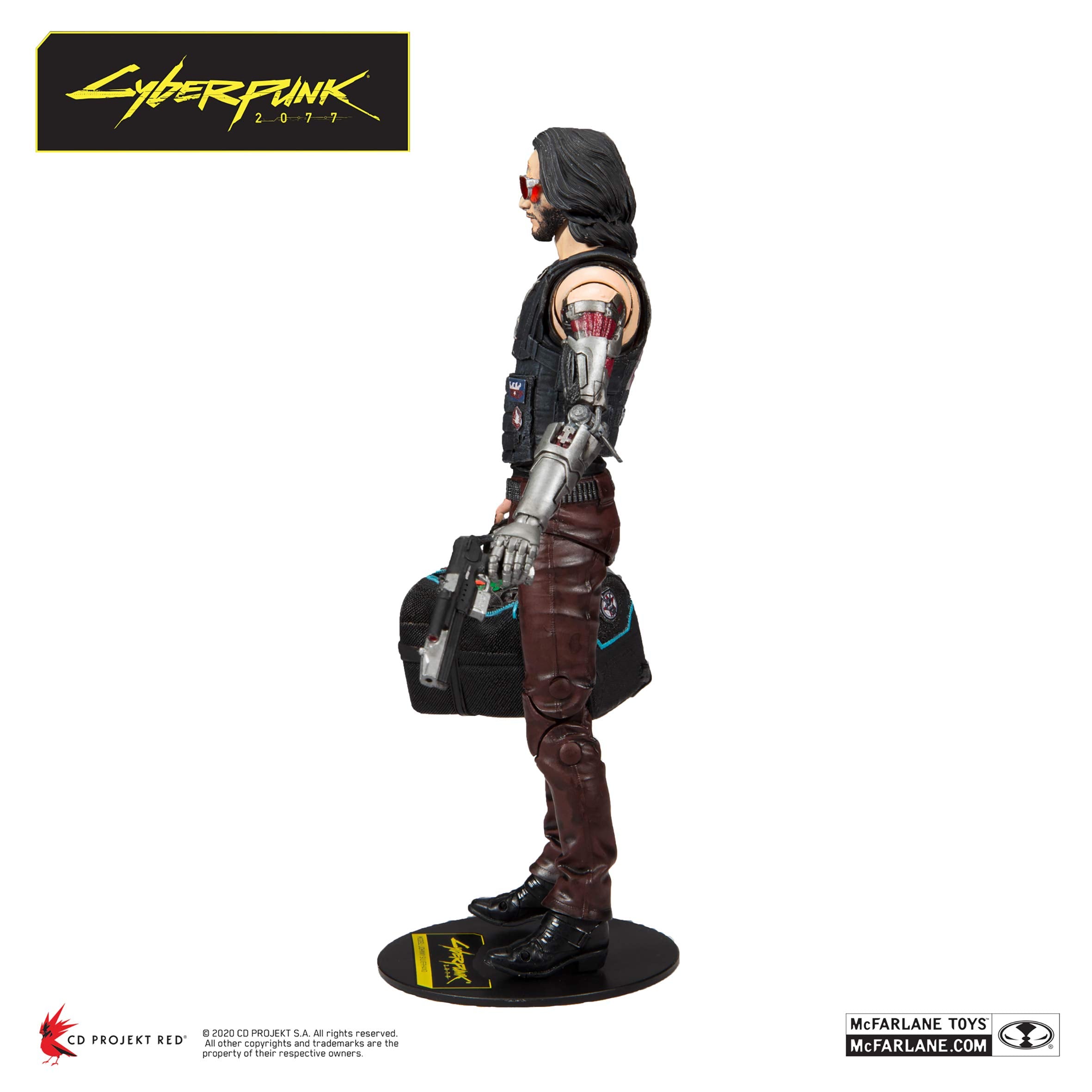 McFarlane Toys Cyberpunk 2077 Johnny Silverhand Variant side profile highlighting poseability