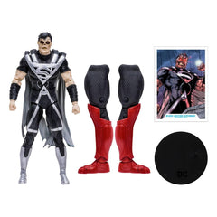 Close-up of Blackest Night Superman emblem and sculpt detail