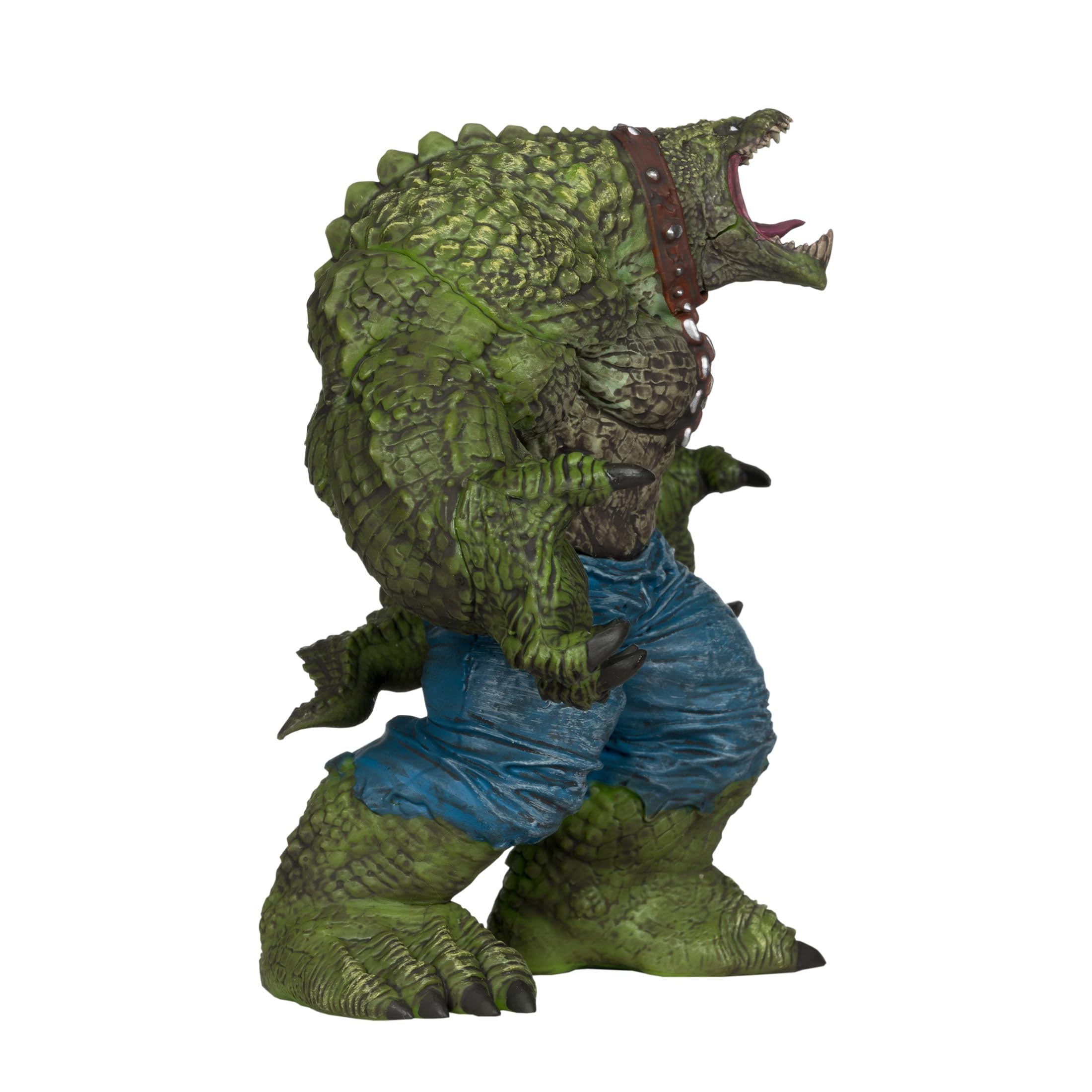 McFarlane Toys DC Direct Killer Croc close-up skin texture showcases reptilian detail for collectors.